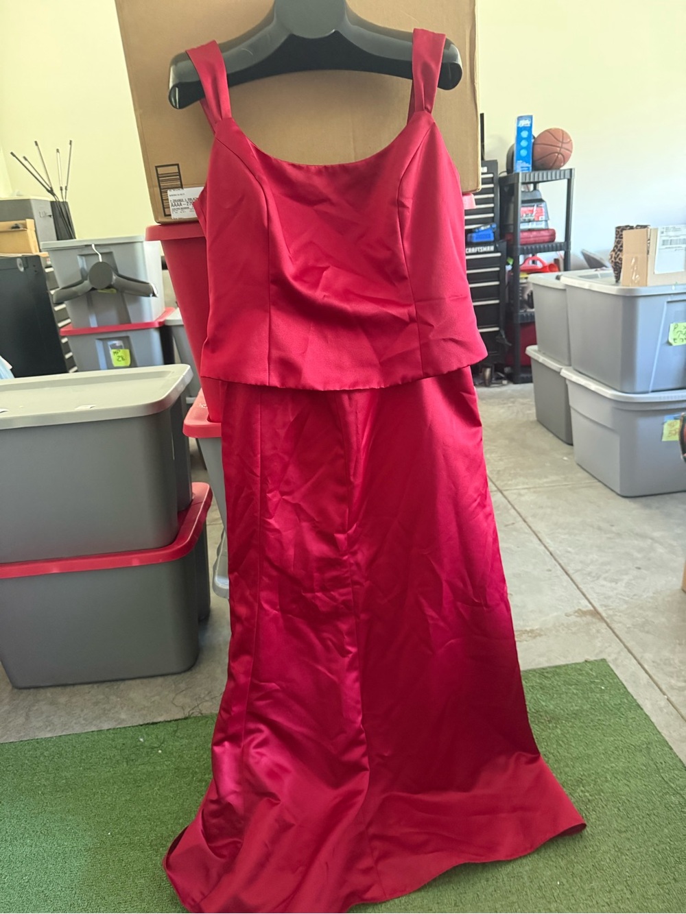 ' Red Satin Two-Piece Dress p20